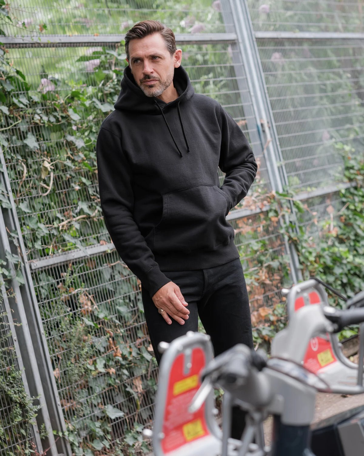 Iron Heart IHSW-49-BLK 14oz Ultra Heavyweight Loopwheel Cotton Hoodie - Black