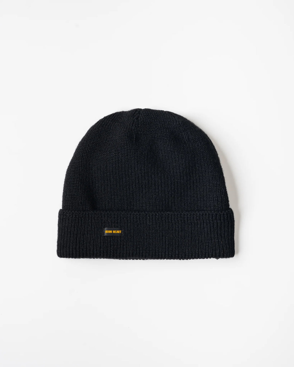 IHG-080 100% Wool Ribbed Beanie - Black