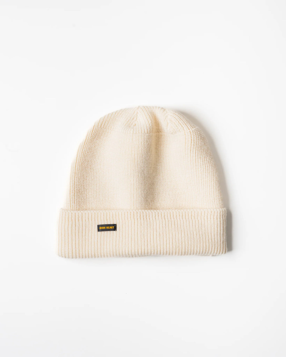 IHG-080 100% Wool Ribbed Beanie - White