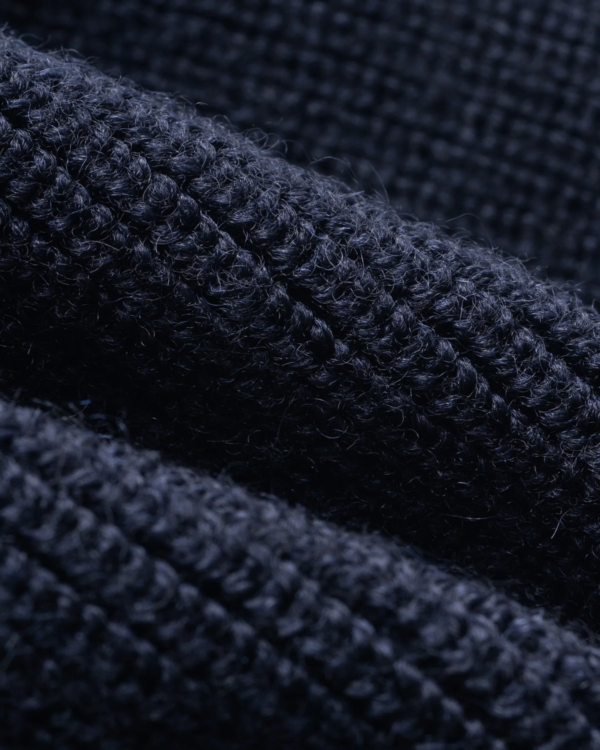 IHG-080 100% Wool Ribbed Beanie - Navy