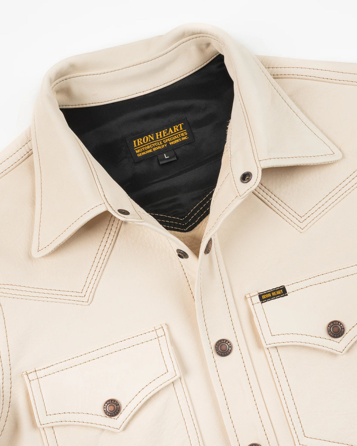 Iron Heart Horsehide Western Shirt - The Pale Rider - Natural