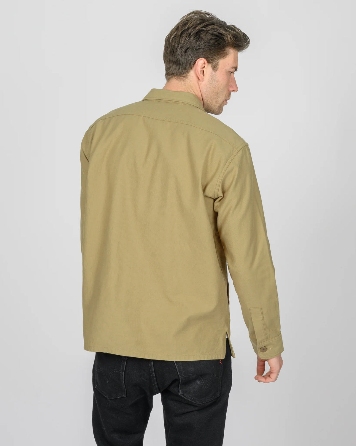 Iron Heart IHSH-451 9oz Cotton Sateen Military CPO Shirt - Khaki