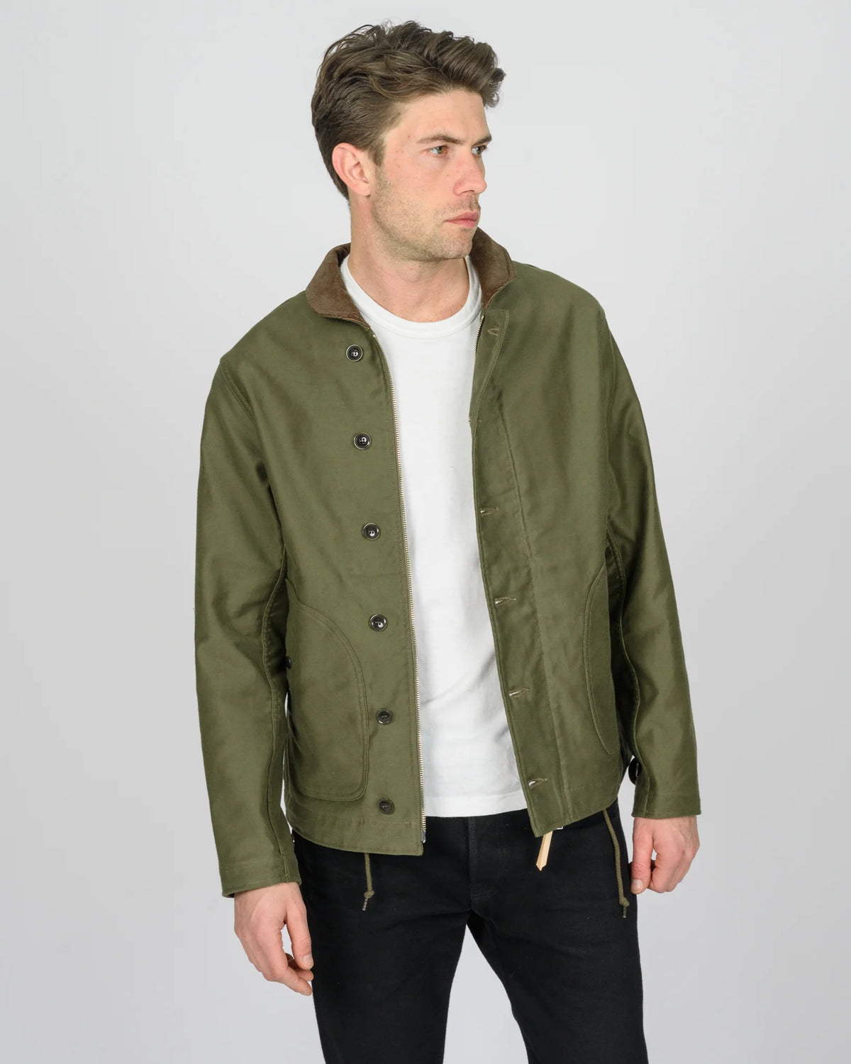 IHM-53-ODG 12oz Whipcord Lightweight N1 Deck Jacket - Olive Drab Green
