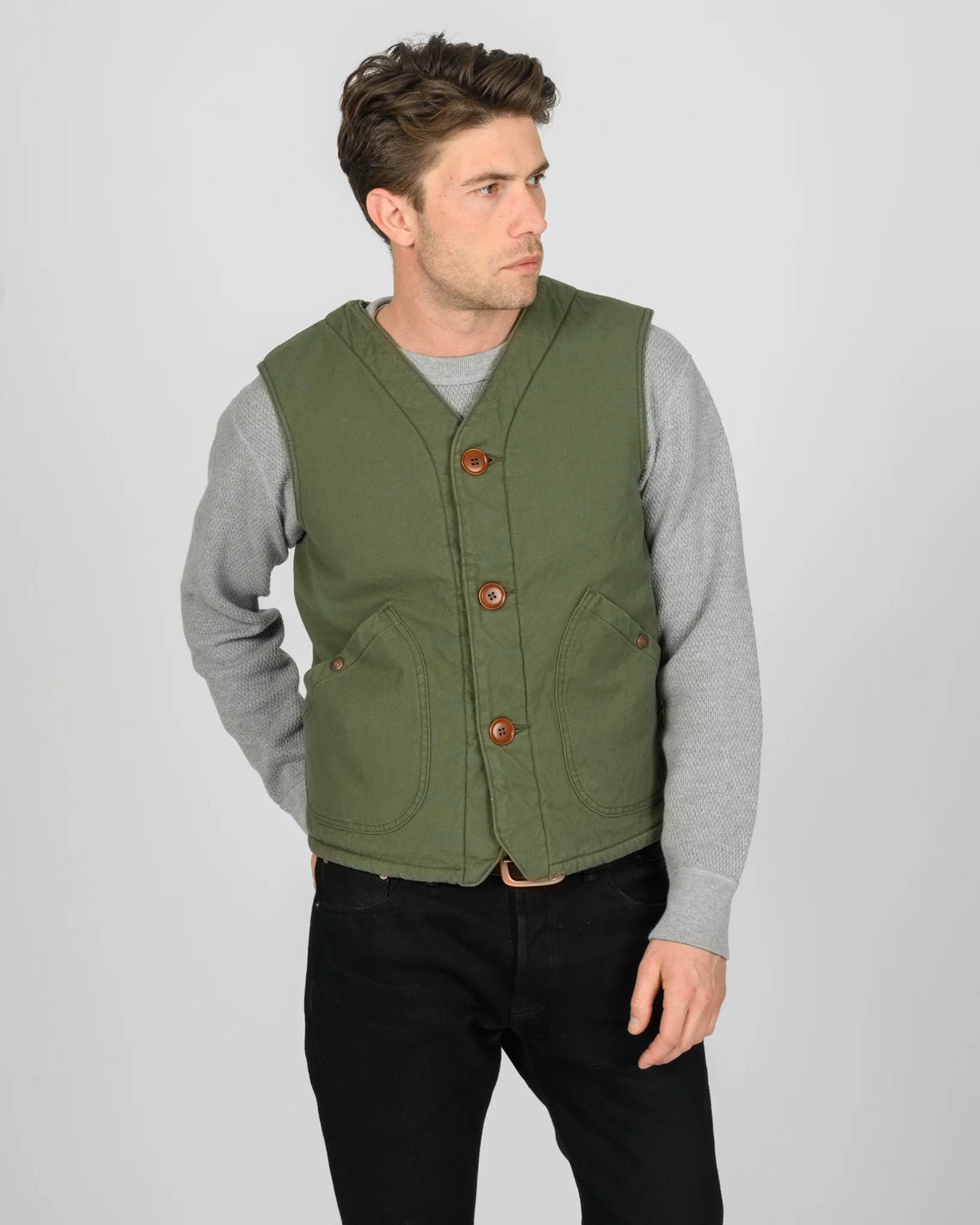 Iron Heart IHV-53 12oz Selvedge Duck Hunting Vest  Olive