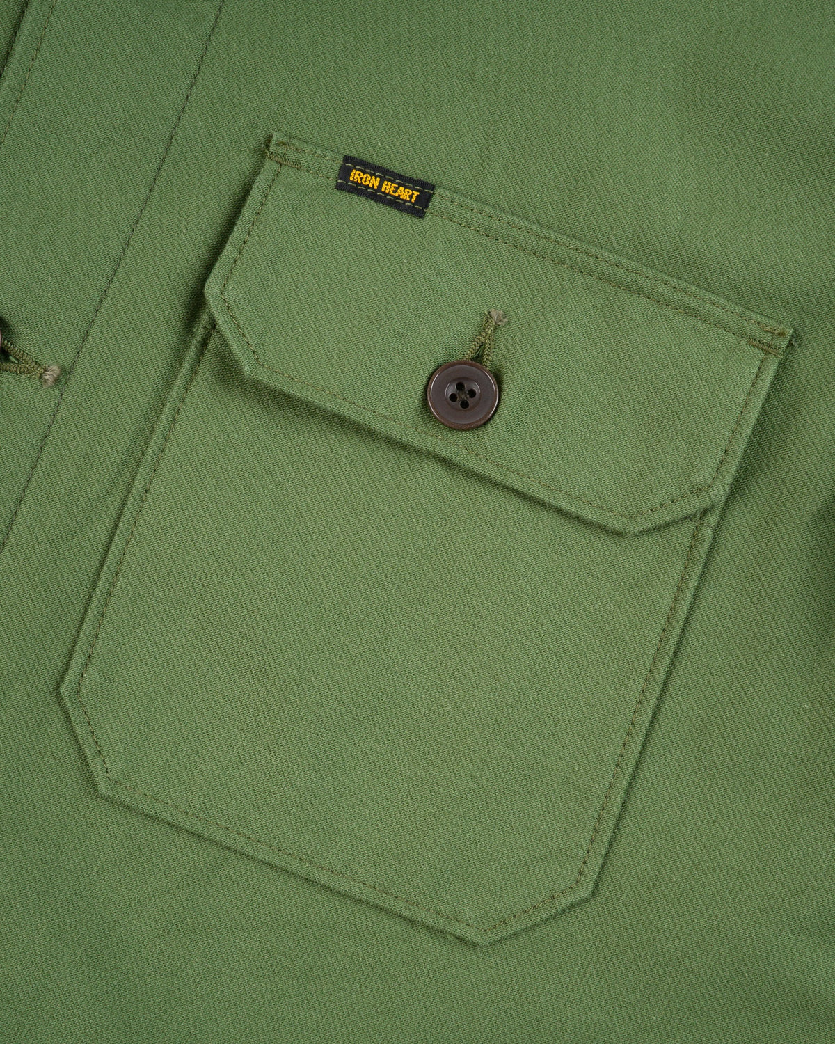 Iron Heart IHSH-451 9oz Cotton Sateen Military CPO Shirt - Olive Drab Green