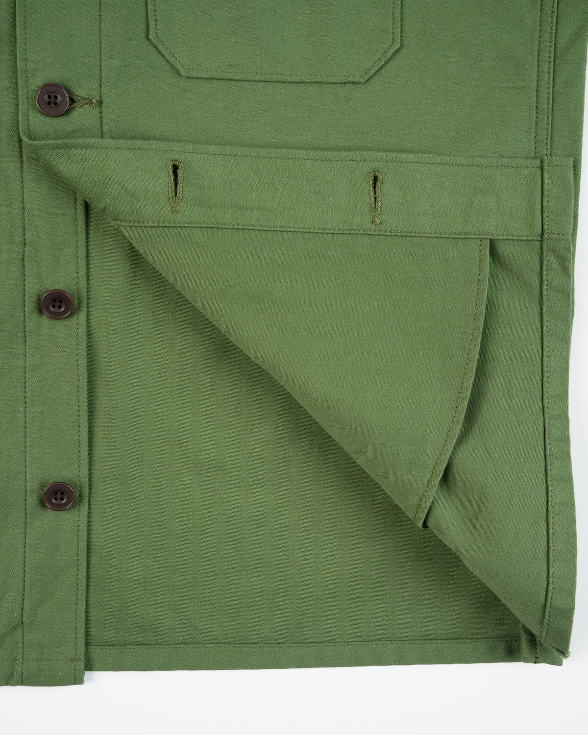 Iron Heart IHSH-451 9oz Cotton Sateen Military CPO Shirt - Olive Drab Green