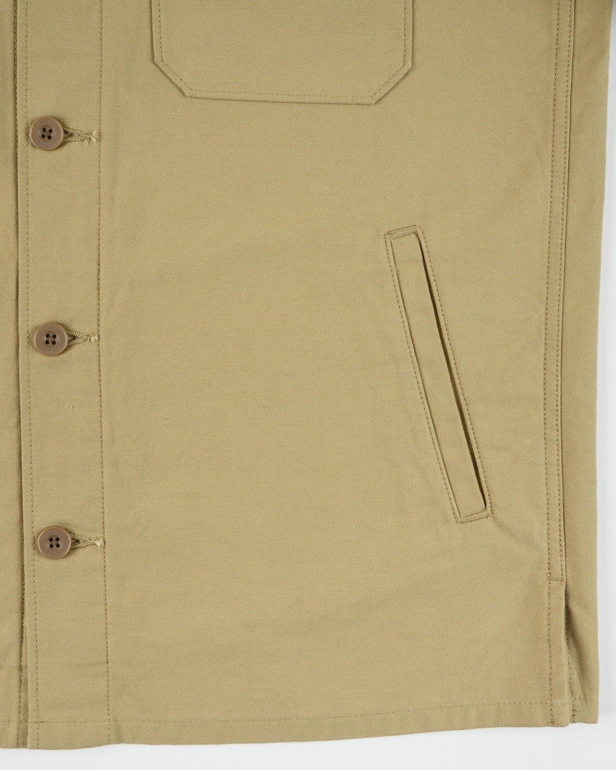 Iron Heart IHSH-451 9oz Cotton Sateen Military CPO Shirt - Khaki