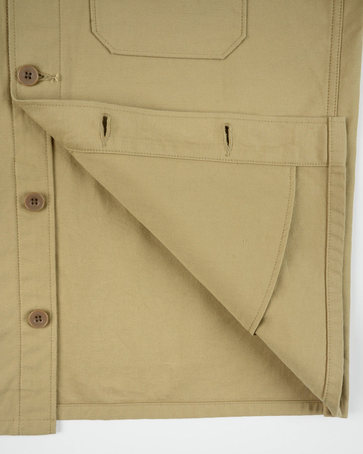 Iron Heart IHSH-451 9oz Cotton Sateen Military CPO Shirt - Khaki