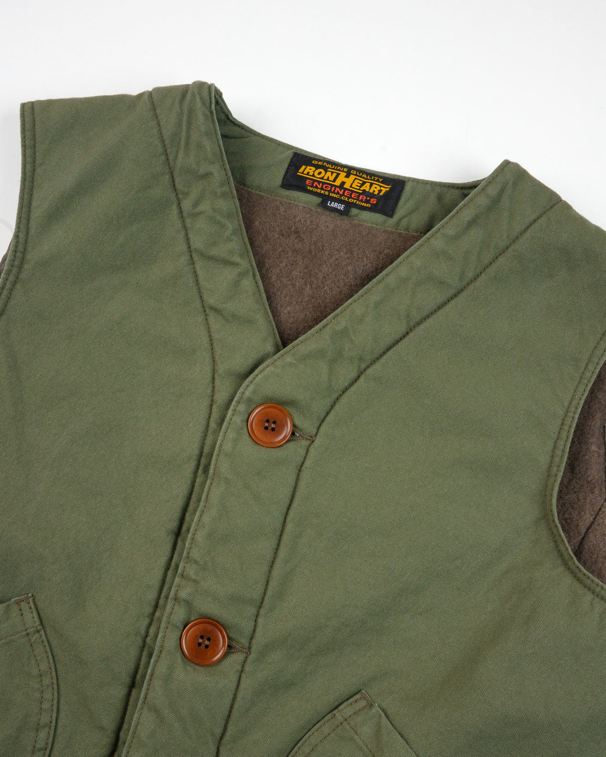 Iron Heart IHV-53 12oz Selvedge Duck Hunting Vest  Olive
