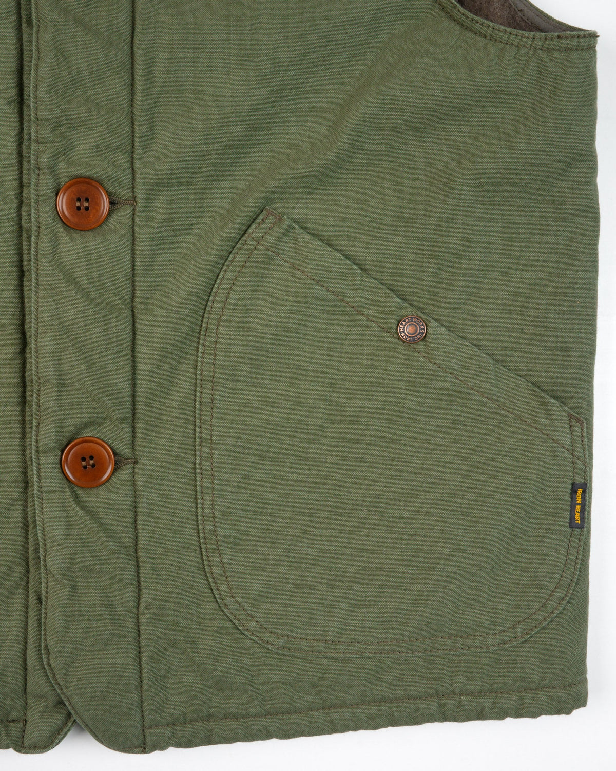 Iron Heart IHV-53 12oz Selvedge Duck Hunting Vest  Olive
