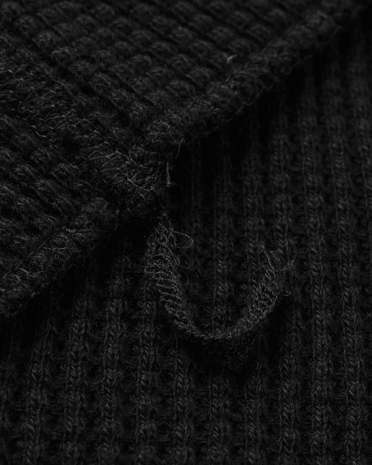 Iron Heart IHTL-1301 Waffle Knit Long Sleeved Crew Neck Thermal Top - Black