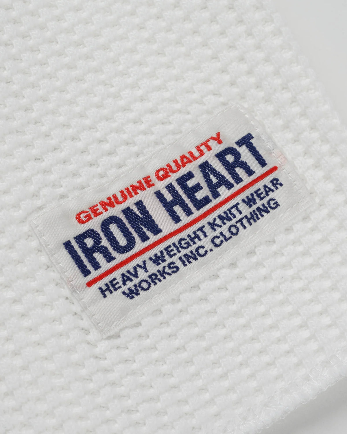 Iron Heart IHTL-1301 Waffle Knit Long Sleeved Crew Neck Thermal Top - White