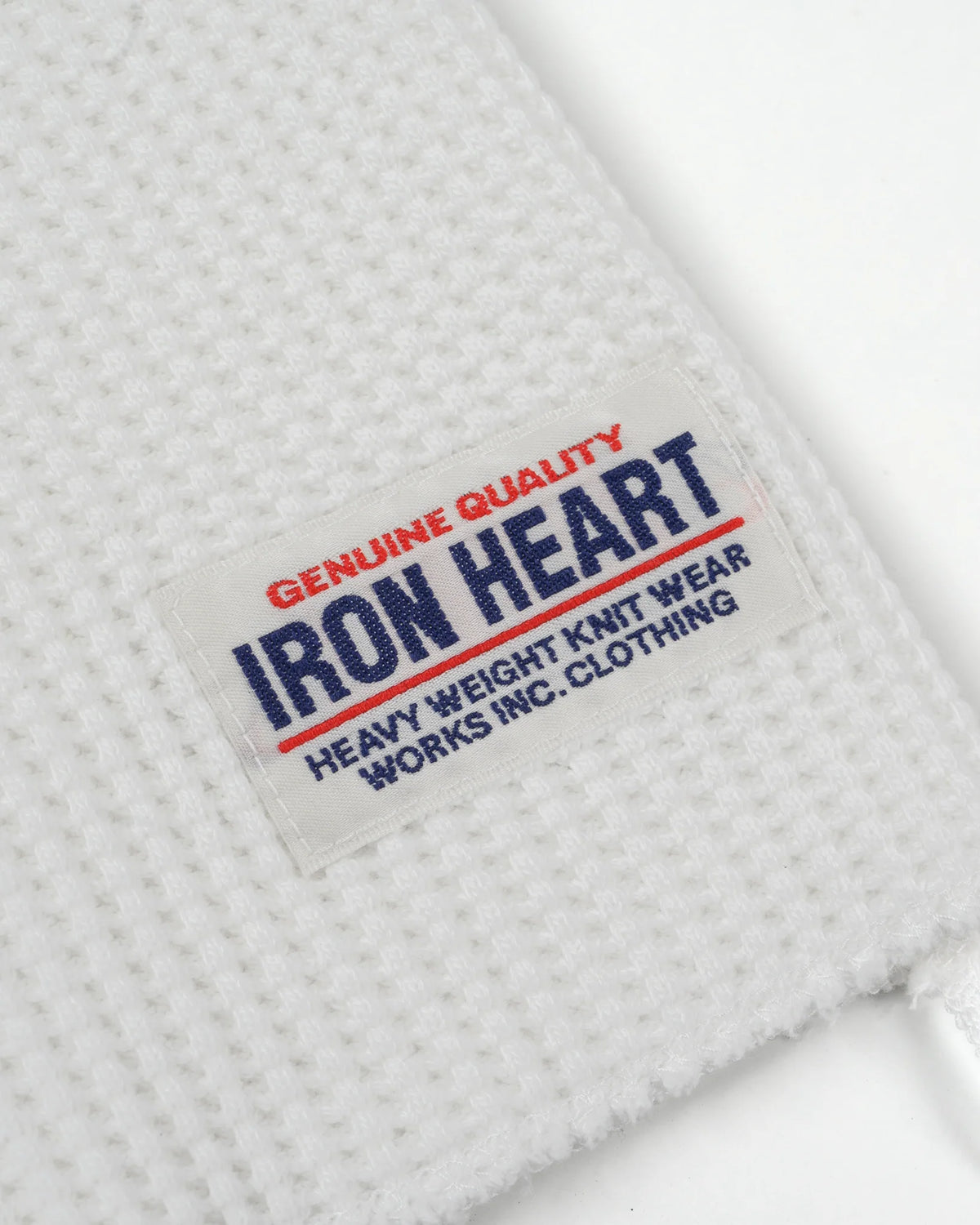 Iron Heart IHTL-1213 Waffle Knit Long Sleeved Thermal Henley - White