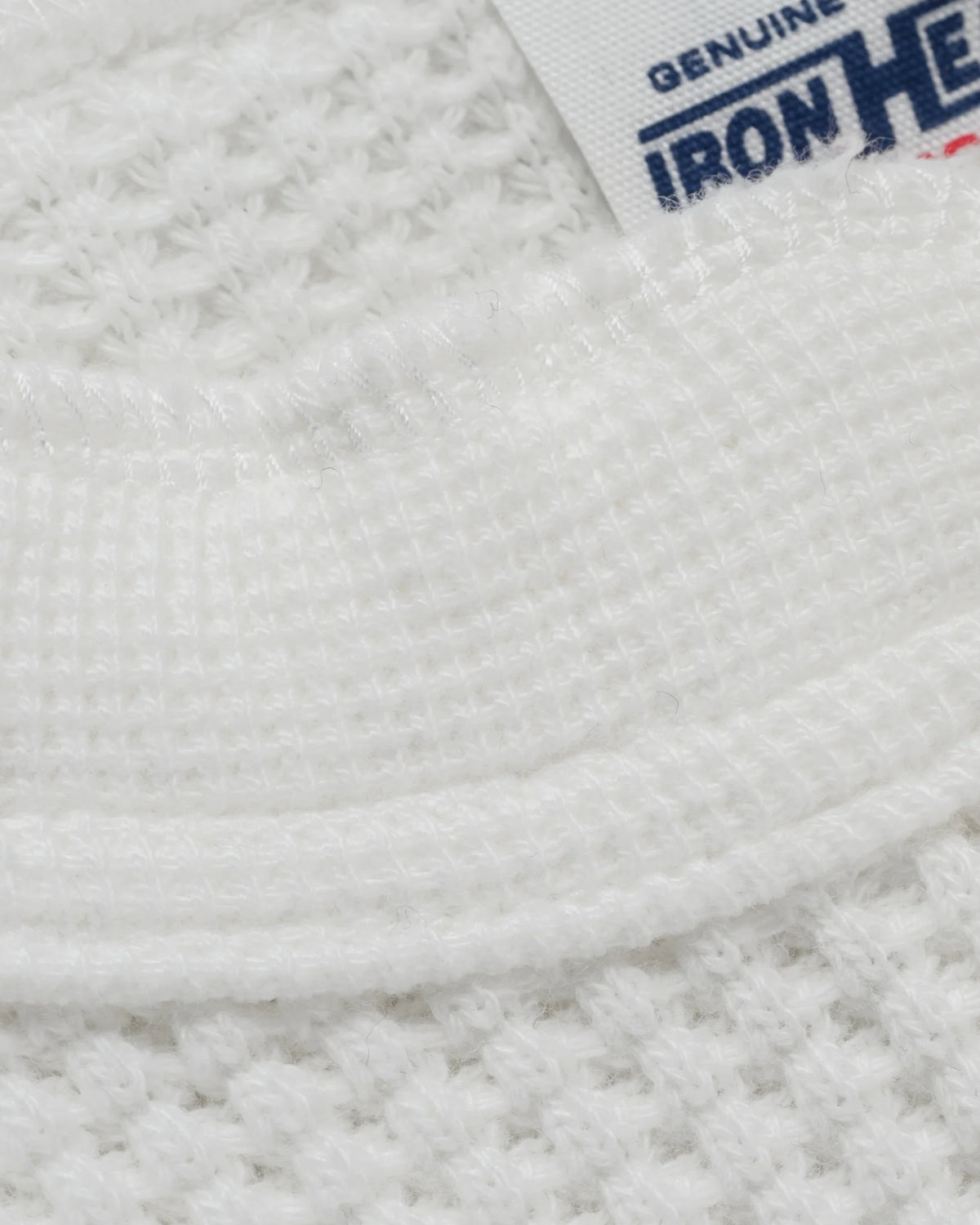 Iron Heart IHTL-1213 Waffle Knit Long Sleeved Thermal Henley - White