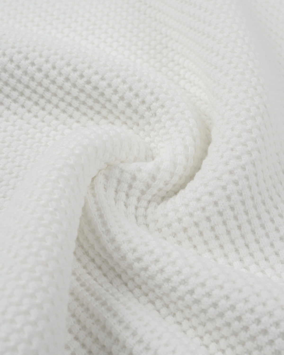 Iron Heart IHTL-1213 Waffle Knit Long Sleeved Thermal Henley - White