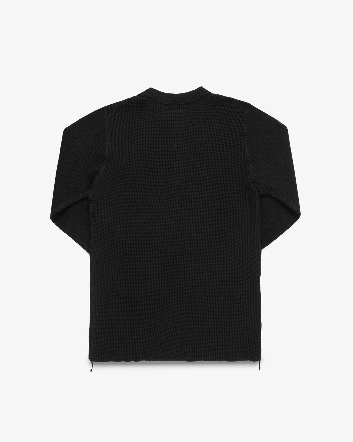 Iron Heart IHTL-1213 Waffle Knit Long Sleeved Thermal Henley - Black