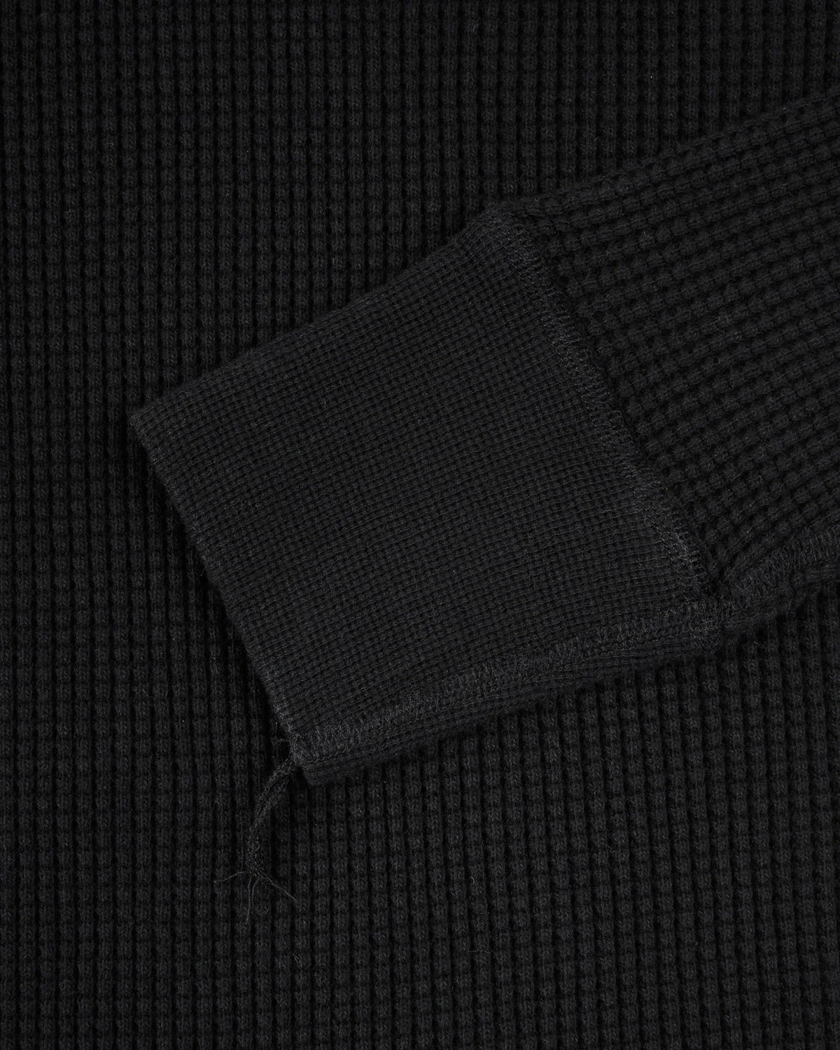 Iron Heart IHTL-1213 Waffle Knit Long Sleeved Thermal Henley - Black