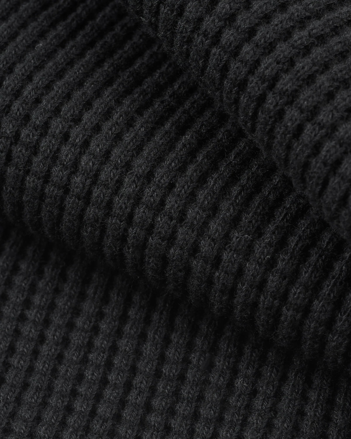 Iron Heart IHTL-1213 Waffle Knit Long Sleeved Thermal Henley - Black