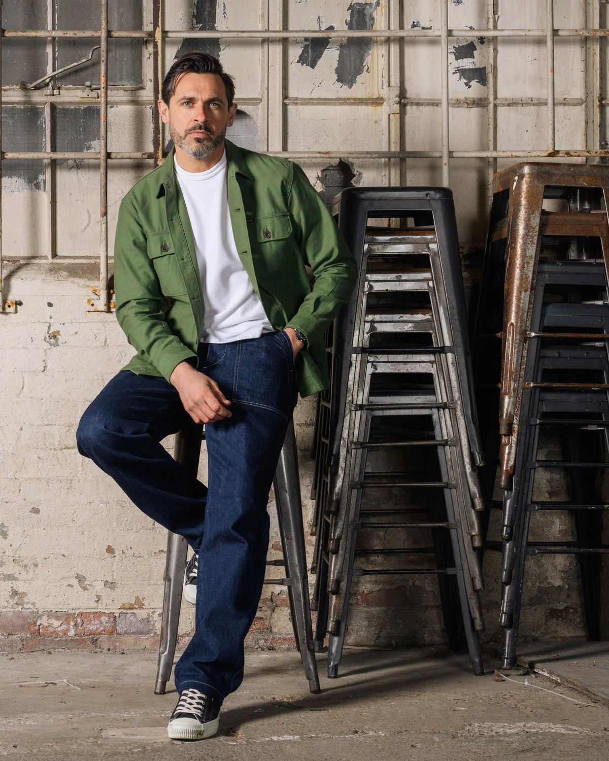 Iron Heart IHSH-451 9oz Cotton Sateen Military CPO Shirt - Olive Drab Green