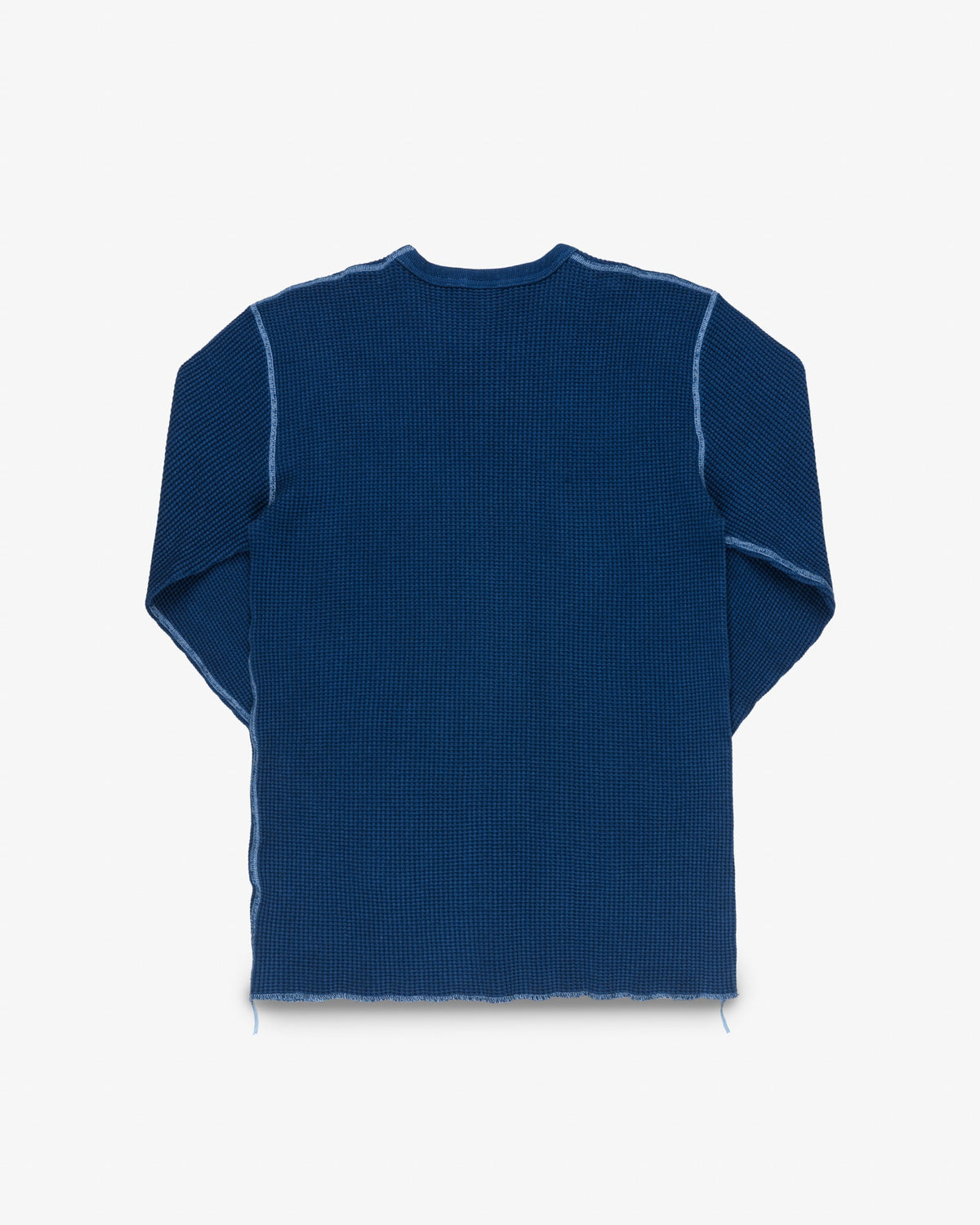 Iron Heart IHTL-1301 Waffle Knit Long Sleeved Crew Neck Thermal Top - Indigo Dyed