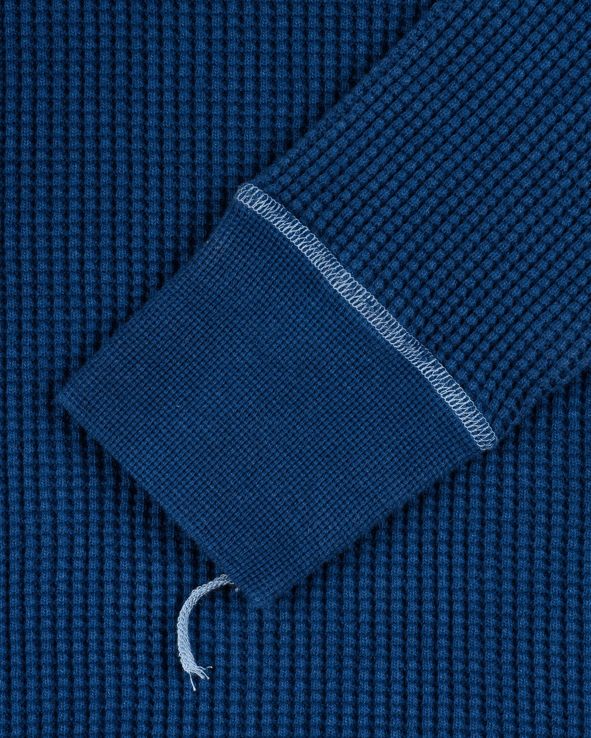 Iron Heart IHTL-1301 Waffle Knit Long Sleeved Crew Neck Thermal Top - Indigo Dyed