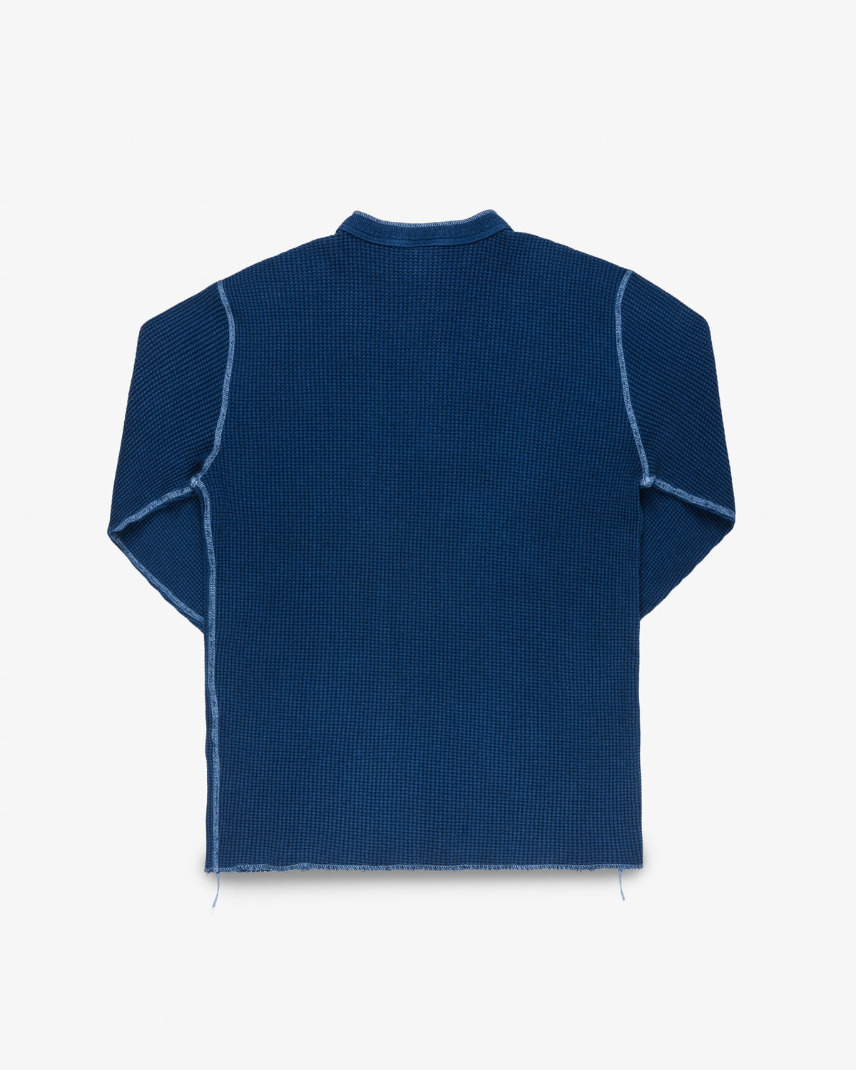 Iron Heart IHTL-1213 Waffle Knit Long Sleeved Thermal Henley - Indigo