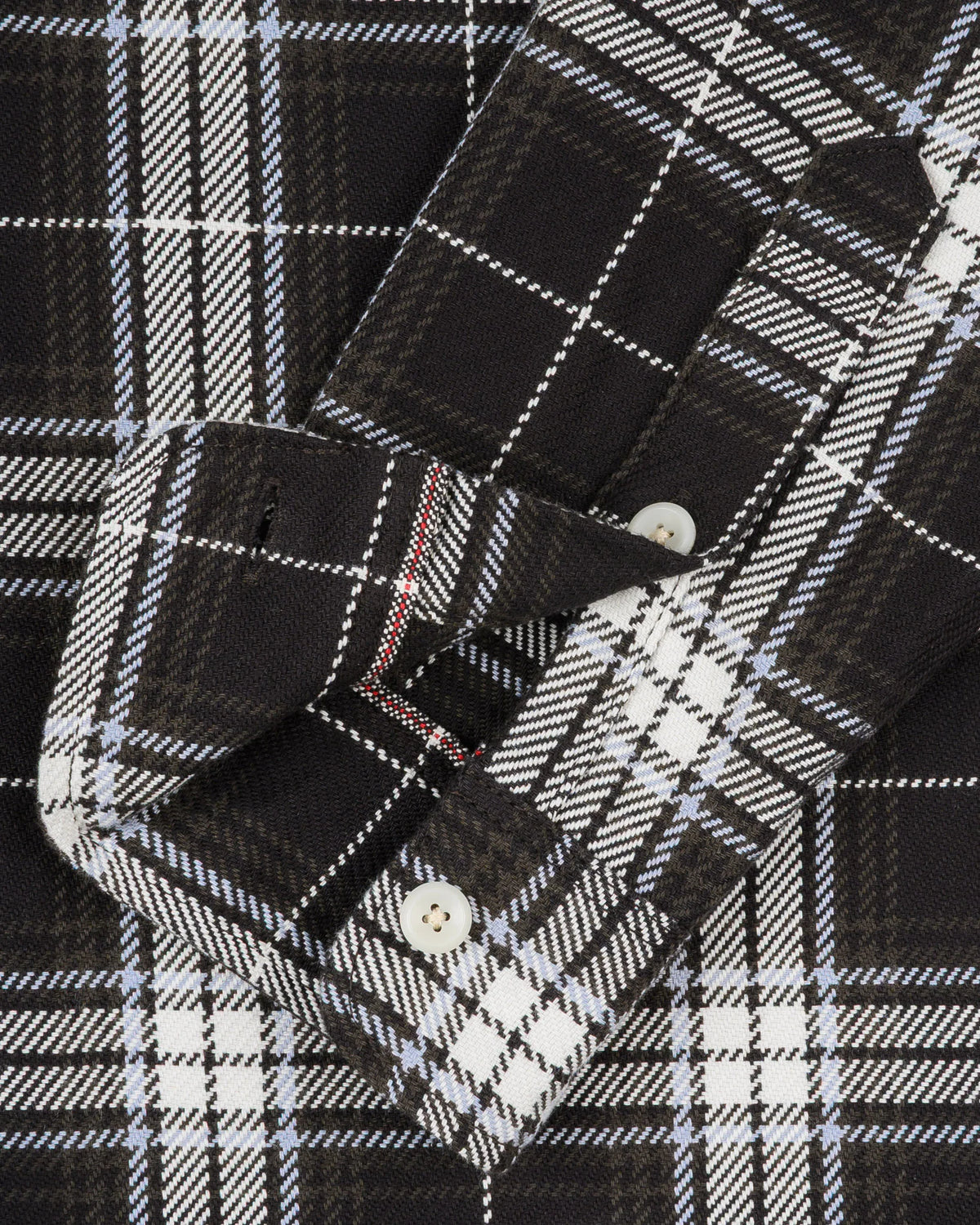 Iron Heart IHSH-441 9oz Selvedge Flannel Check Work Shirt Black
