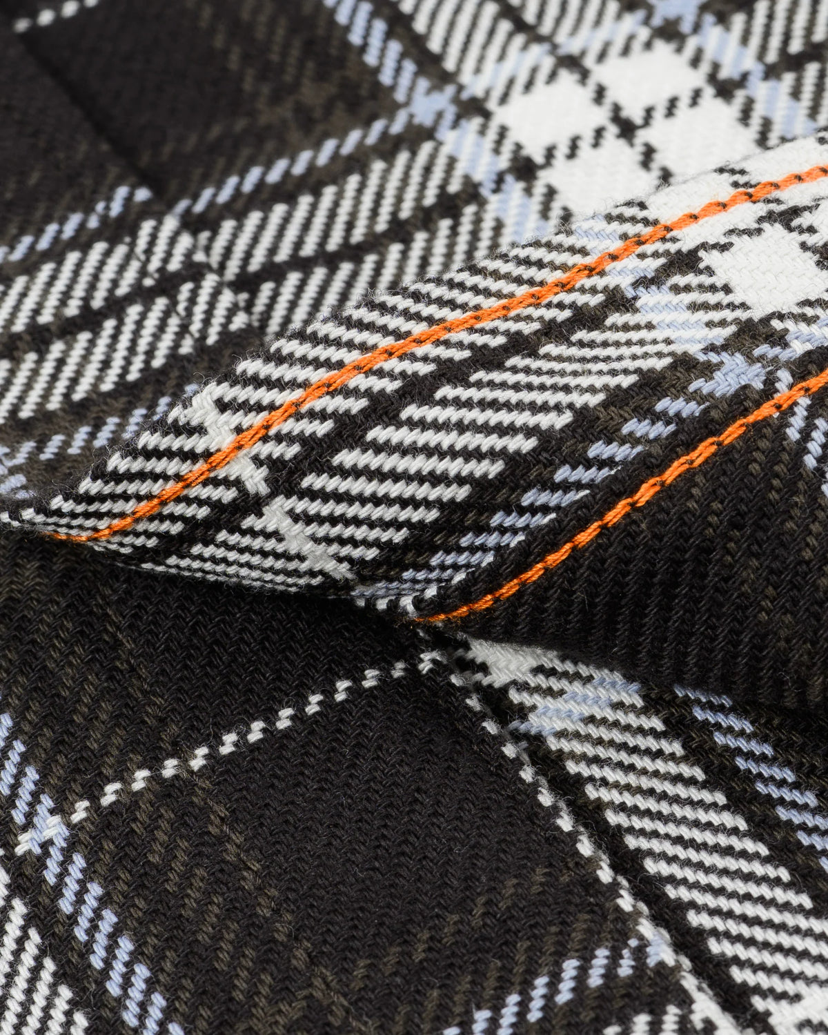 Iron Heart IHSH-441 9oz Selvedge Flannel Check Work Shirt Black