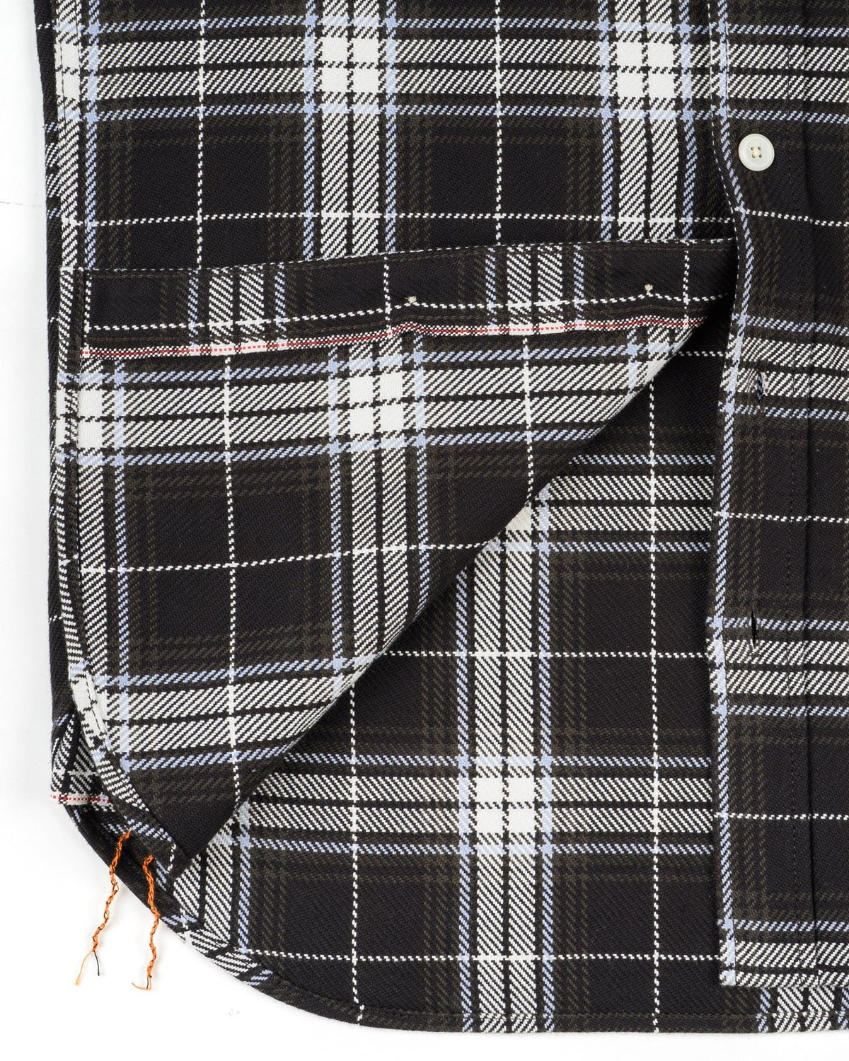 Iron Heart IHSH-441 9oz Selvedge Flannel Check Work Shirt Black