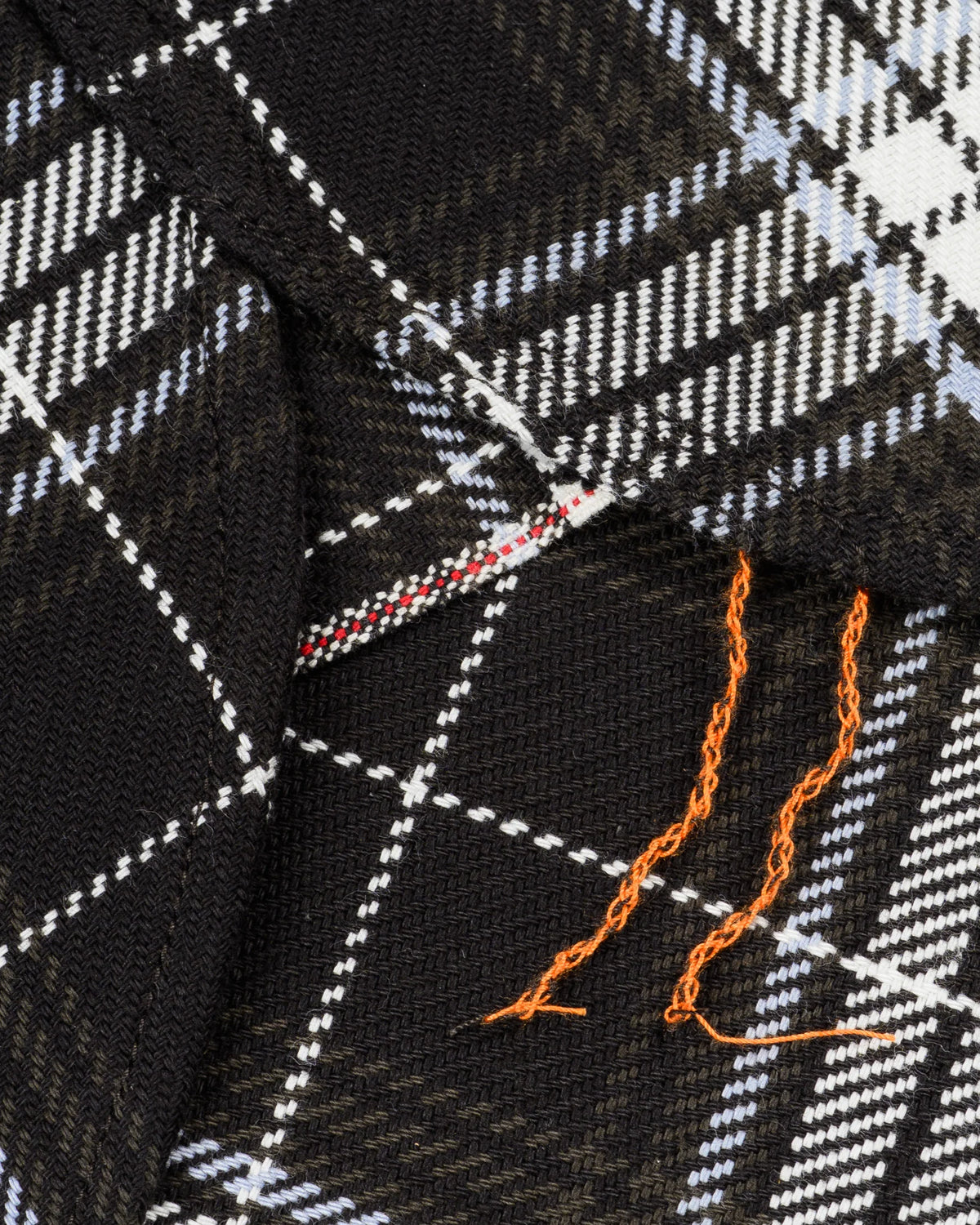 Iron Heart IHSH-441 9oz Selvedge Flannel Check Work Shirt Black