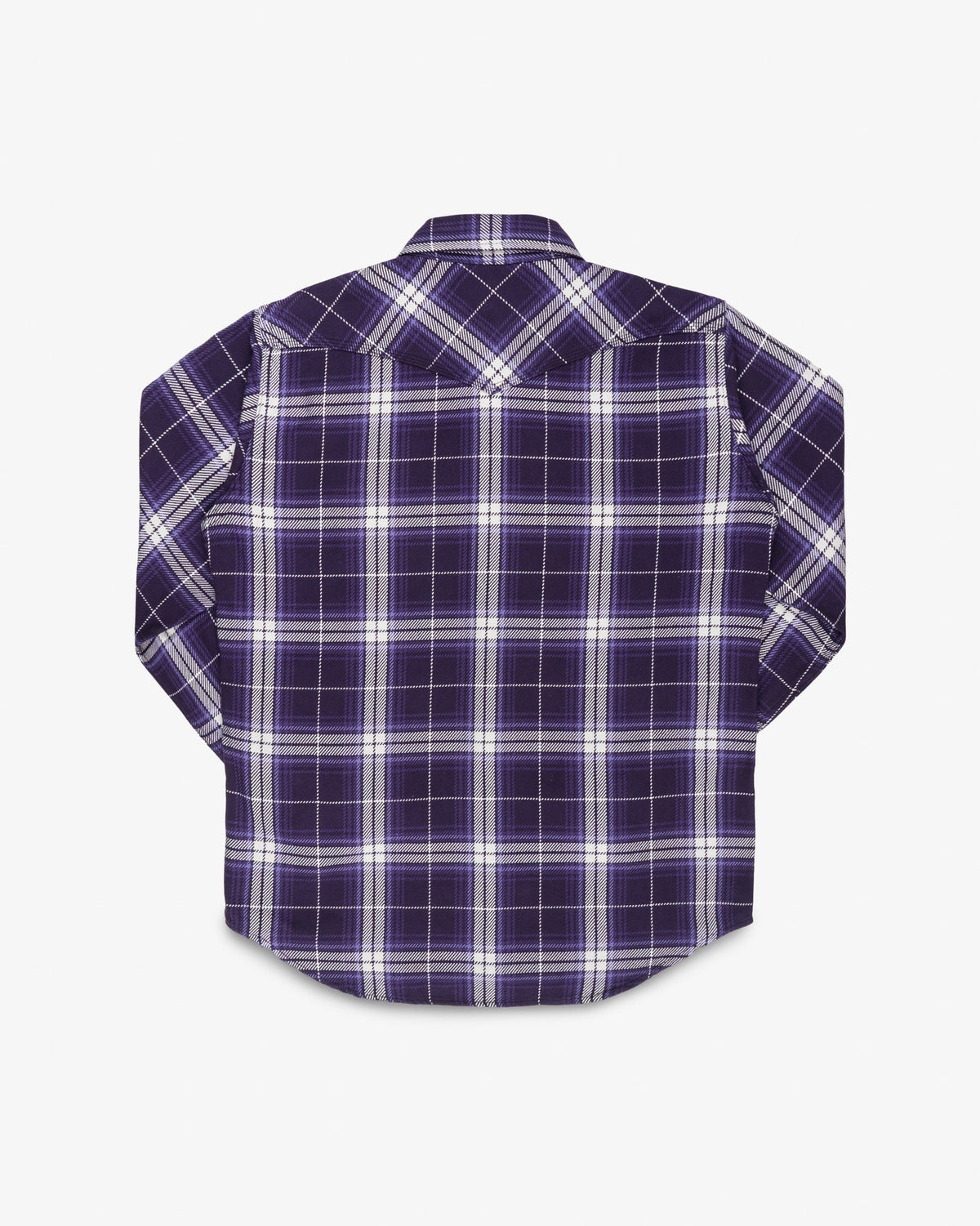IHSH-439-PUR  9oz Selvedge Flannel Check Western Shirt - Purple