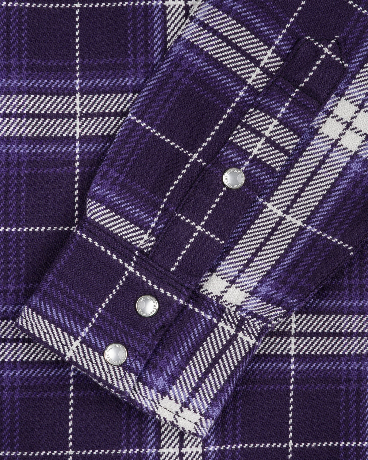 IHSH-439-PUR  9oz Selvedge Flannel Check Western Shirt - Purple