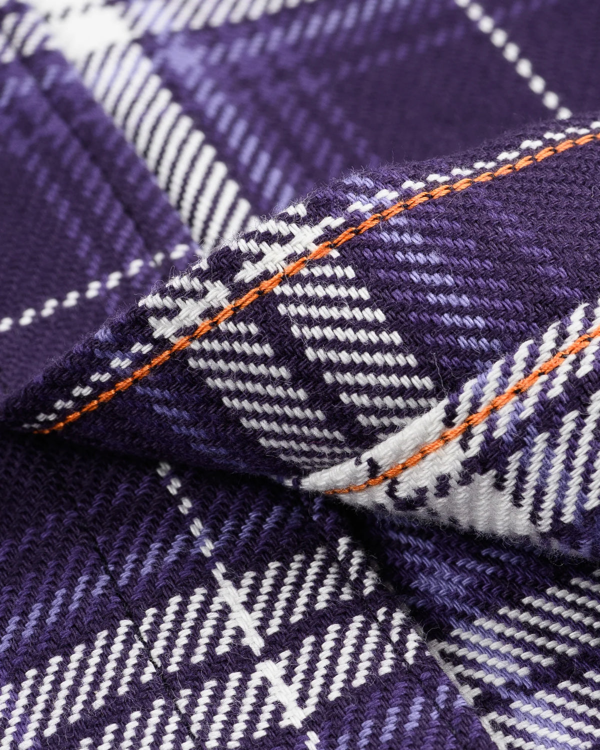 IHSH-439-PUR  9oz Selvedge Flannel Check Western Shirt - Purple