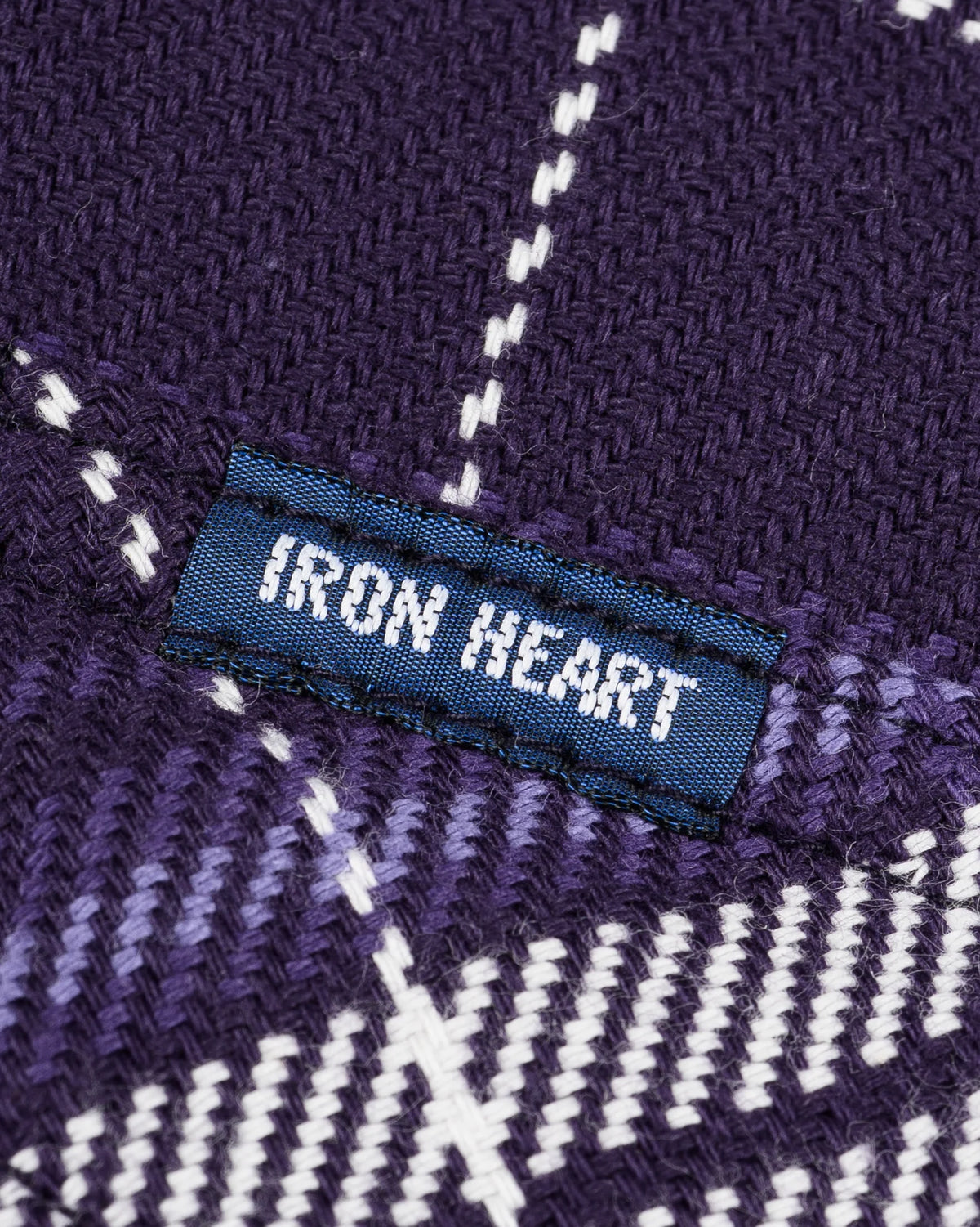IHSH-439-PUR  9oz Selvedge Flannel Check Western Shirt - Purple