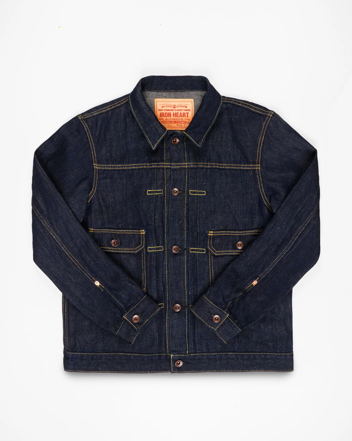 IHJ-163-IND 14oz Cotton/Linen Denim Type II Jacket - Indigo