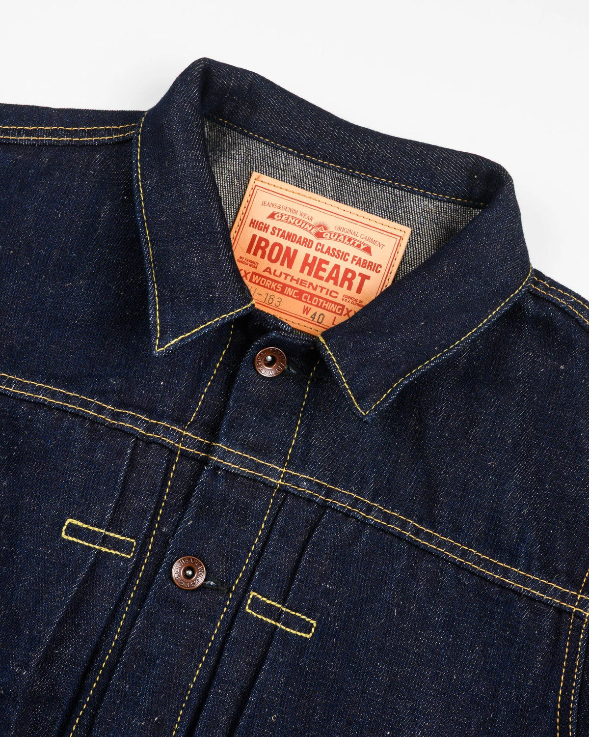 IHJ-163-IND 14oz Cotton/Linen Denim Type II Jacket - Indigo