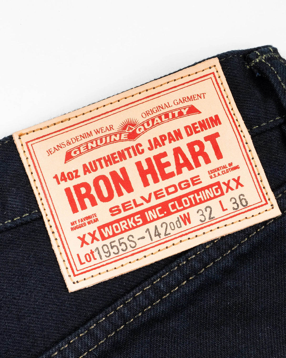 IH- 1955 S-142OD 14oz Selvedge Denim 1955- Indigo Overdyed Black