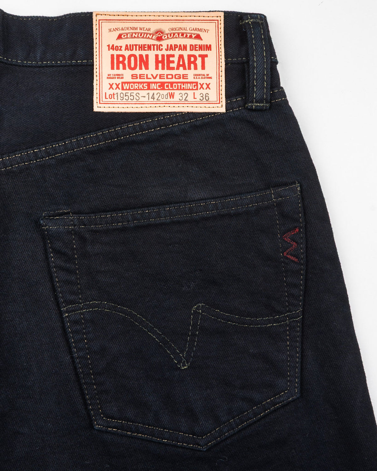 IH- 1955 S-142OD 14oz Selvedge Denim 1955- Indigo Overdyed Black