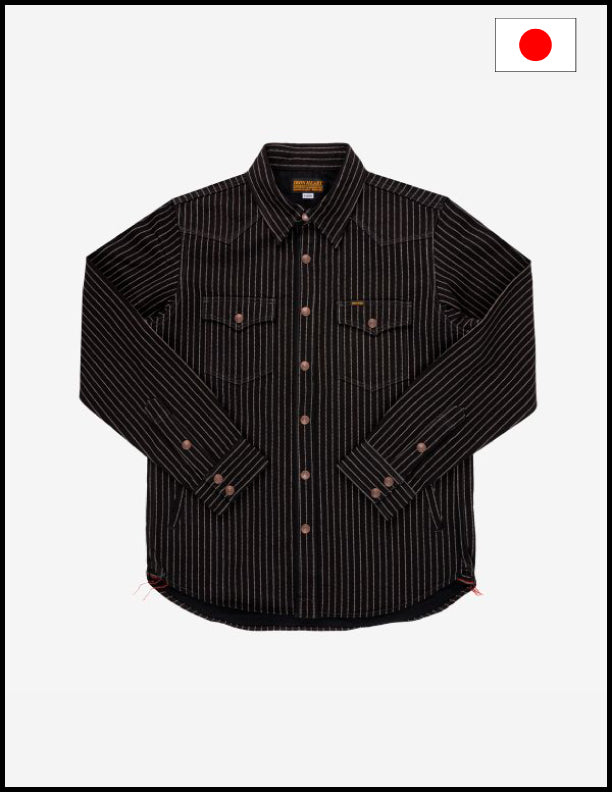 Iron Heart IHSH-227 12oz Wabash CPO Shirt - Black