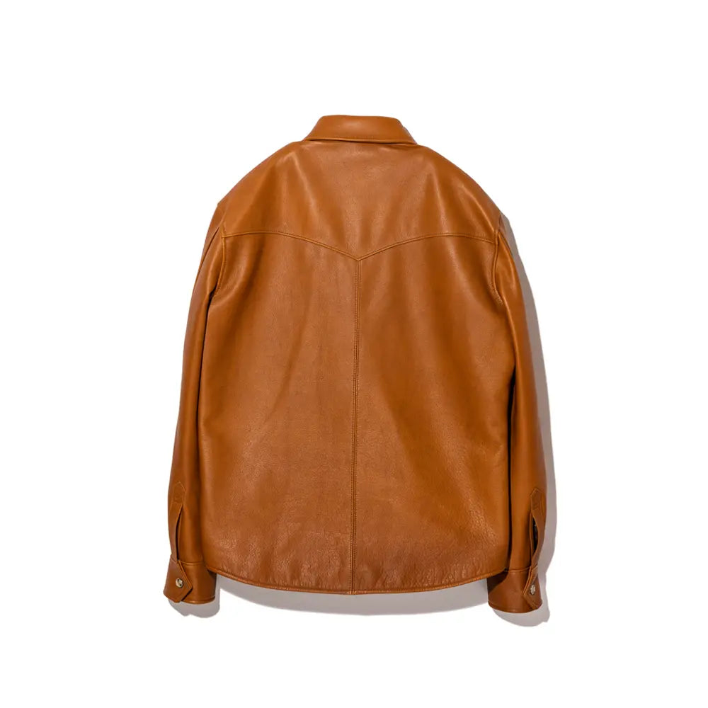 Y'2 Leather SS-13 Steer Oil Western Shirt Camel