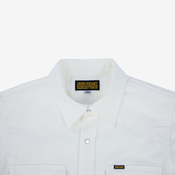 IHSH-384 13.5oz Denim Western Shirt - White