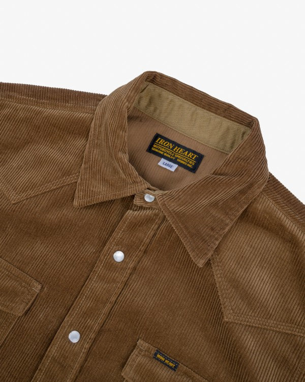 Iron Heart IHSH-398 11oz Corduroy Western Shirt - Camel