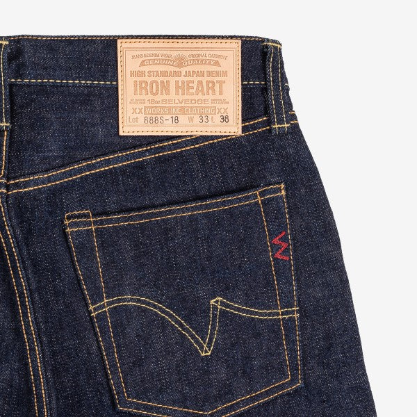 Iron Heart IH-888S 18oz Vintage Selvedge Denim Medium/High Rise Tapered Cut Jeans