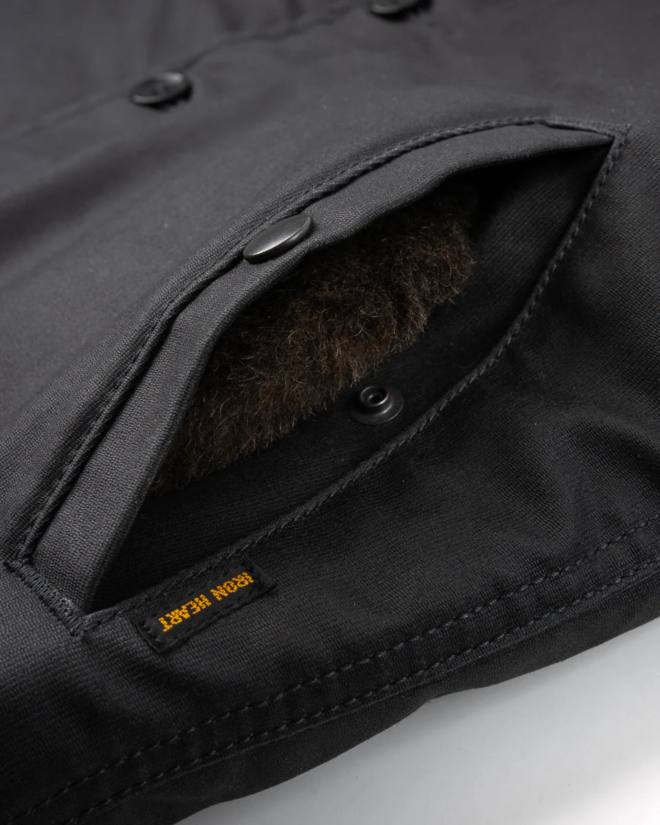 Iron Heart IHM-37 Oiled Whipcord N1 Deck Jacket - Black