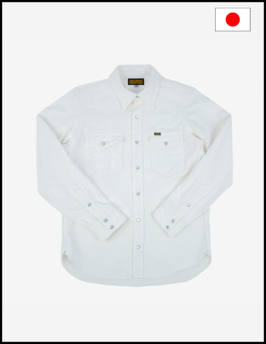 Iron Heart IHSH-384 13.5oz Denim Western Shirt - White