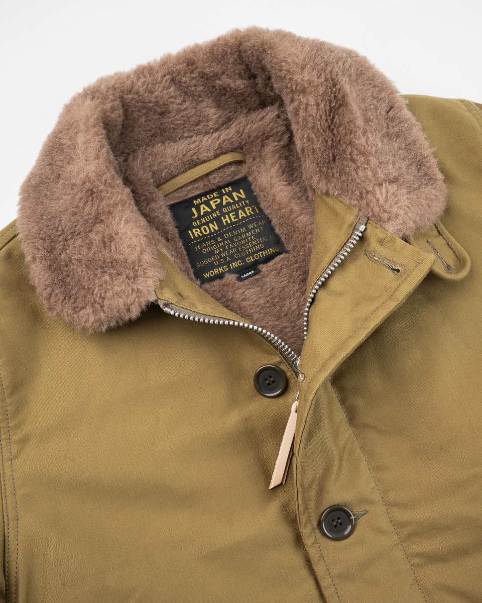 Iron Heart IHM-35 Alpaca Lined Whipcord N1 Deck Jacket - Kahki