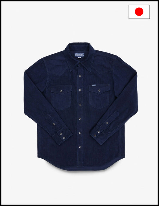 Iron Heart IHSH-438 7.5oz Selvedge Corduroy Western Shirt - Indigo