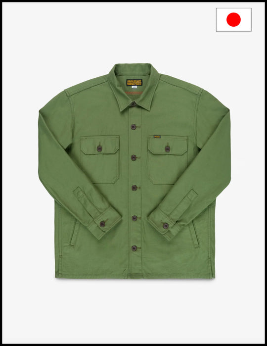 Iron Heart IHSH-451 9oz Cotton Sateen Military CPO Shirt - Olive Drab Green