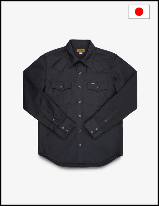 Iron Heart IHSH-426 12oz Military Moleskin Western Shirt - Black