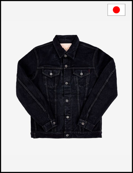 IH-526LOD  19oz Left-Hand Twill Selvedge Denim Type III Jacket - Indigo Overdyed Black